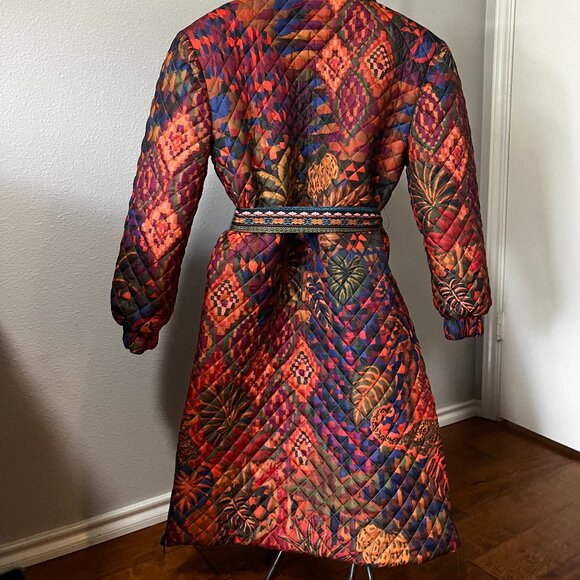 NWOT Farm Rio Puffer Jacket Mixed Patchwork / Parrots Reversible - Picture 2 of 5